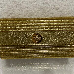Tory Burch Kerry Clutch Resin Gold with Gold Glitter